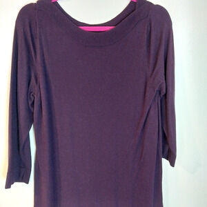 Worthington Plum Boatneck Sweater Size Lg,Tunic / Business Wear /‎ #3152